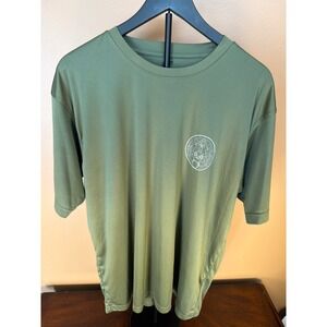 UltraClub Cool Dry Mens 2XL Olive Green Performance Graphic T-Shirt Short Sleeve